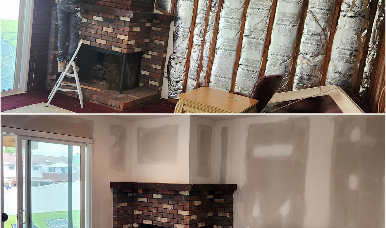 Taped and finished drywall seams in a Edison, NJ home
